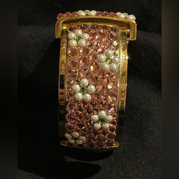 Lz of New York Aurora Borealis Ladies Watch, Pink w White Pearl flowers, Works! - Picture 12 of 14